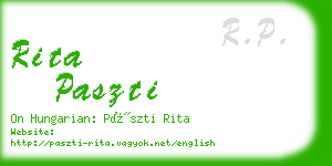 rita paszti business card